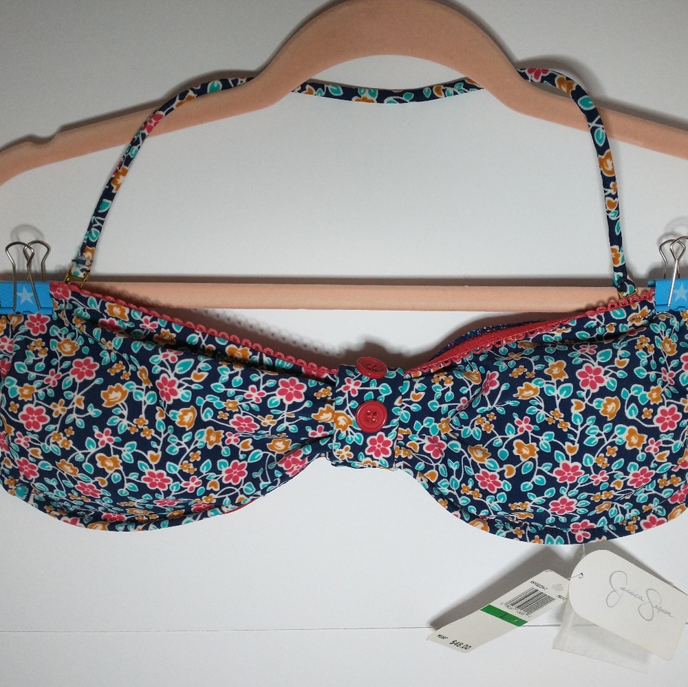 Jessica Simpson Bikini Top Floral Print Women's Teens Juniors Misses